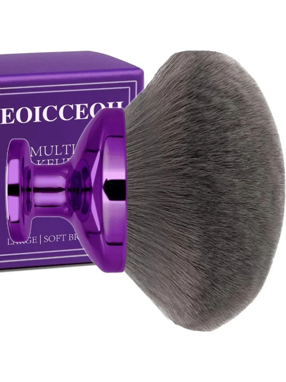 Extra Large Kabuki Makeup Brush for Self Tanner & Bronzer - Wet/Dry Use, Purple